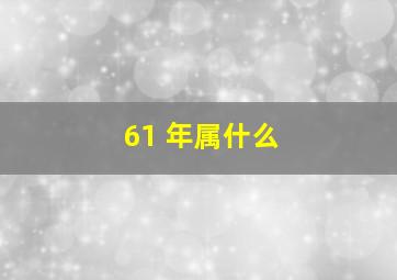 61 年属什么